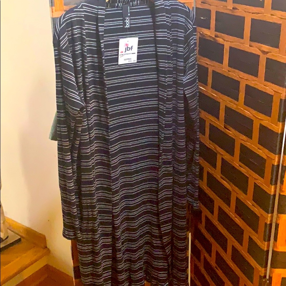 Bobi black and white striped cardigan